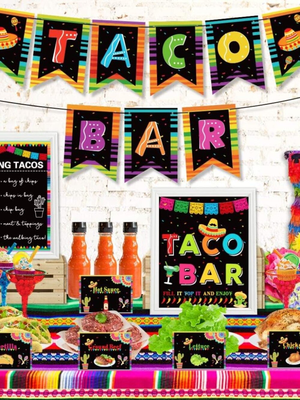 Taco Bar Decoration Kit, Mexican Fiesta Party Decorations